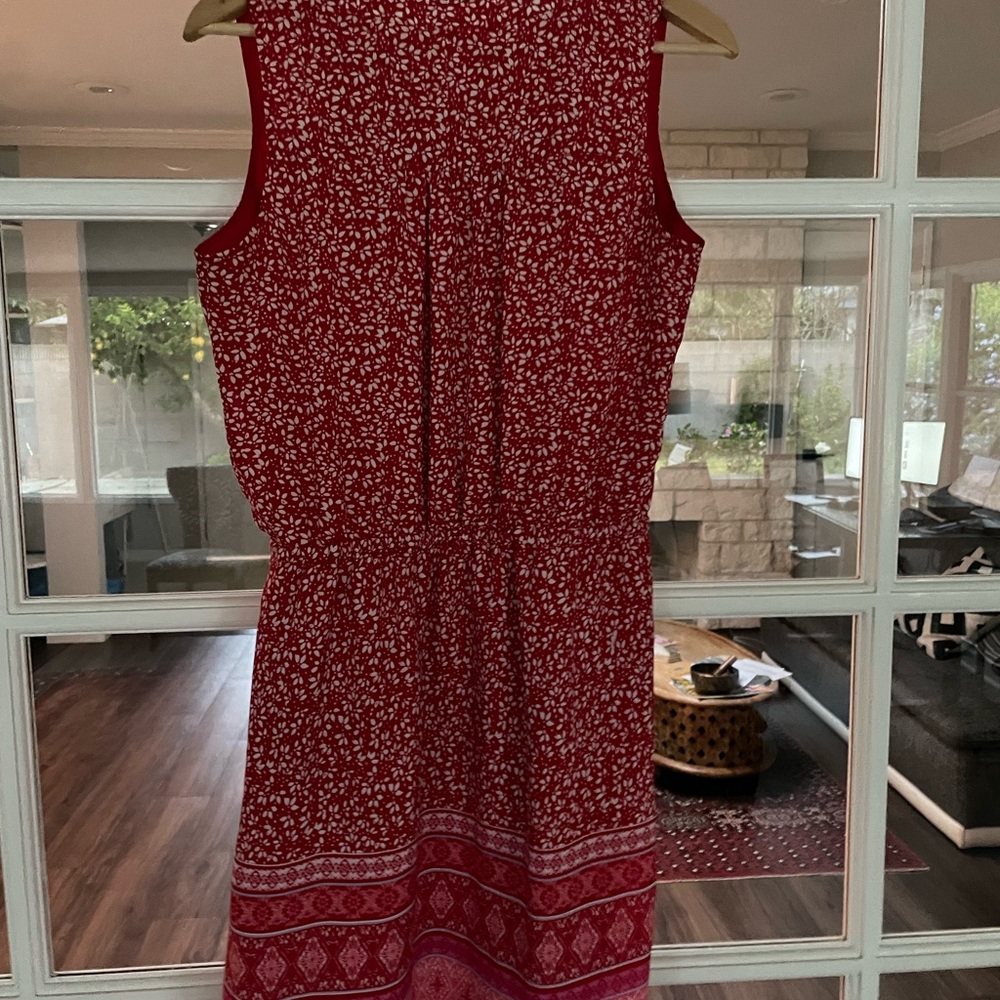 GAP Red Patterned Midi Dress - Picture 3 of 5